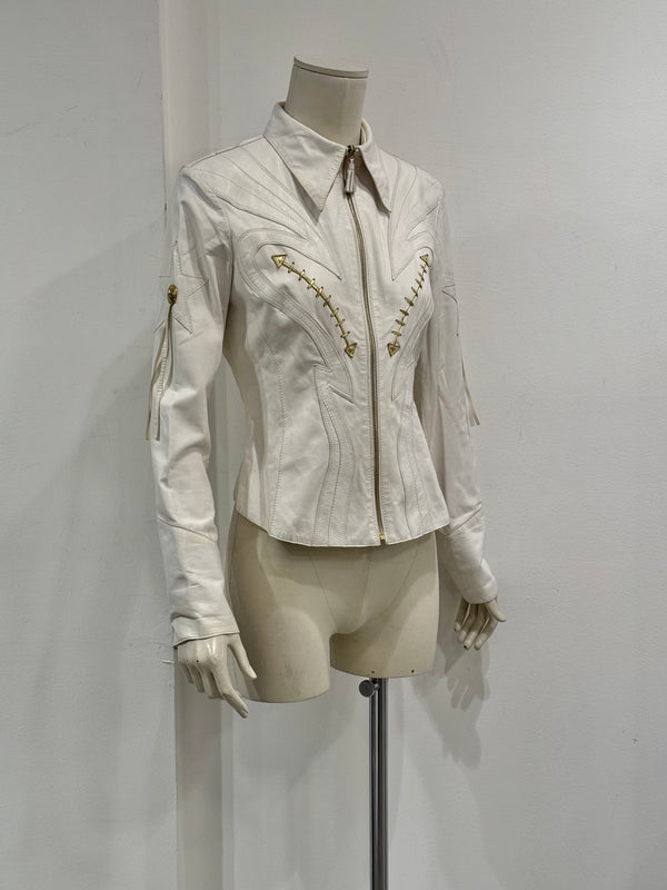 S/S2004 Roberto Cavalli runway western leather jacket