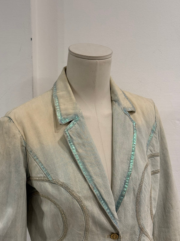 2000s Cavalli paneled denim jacket