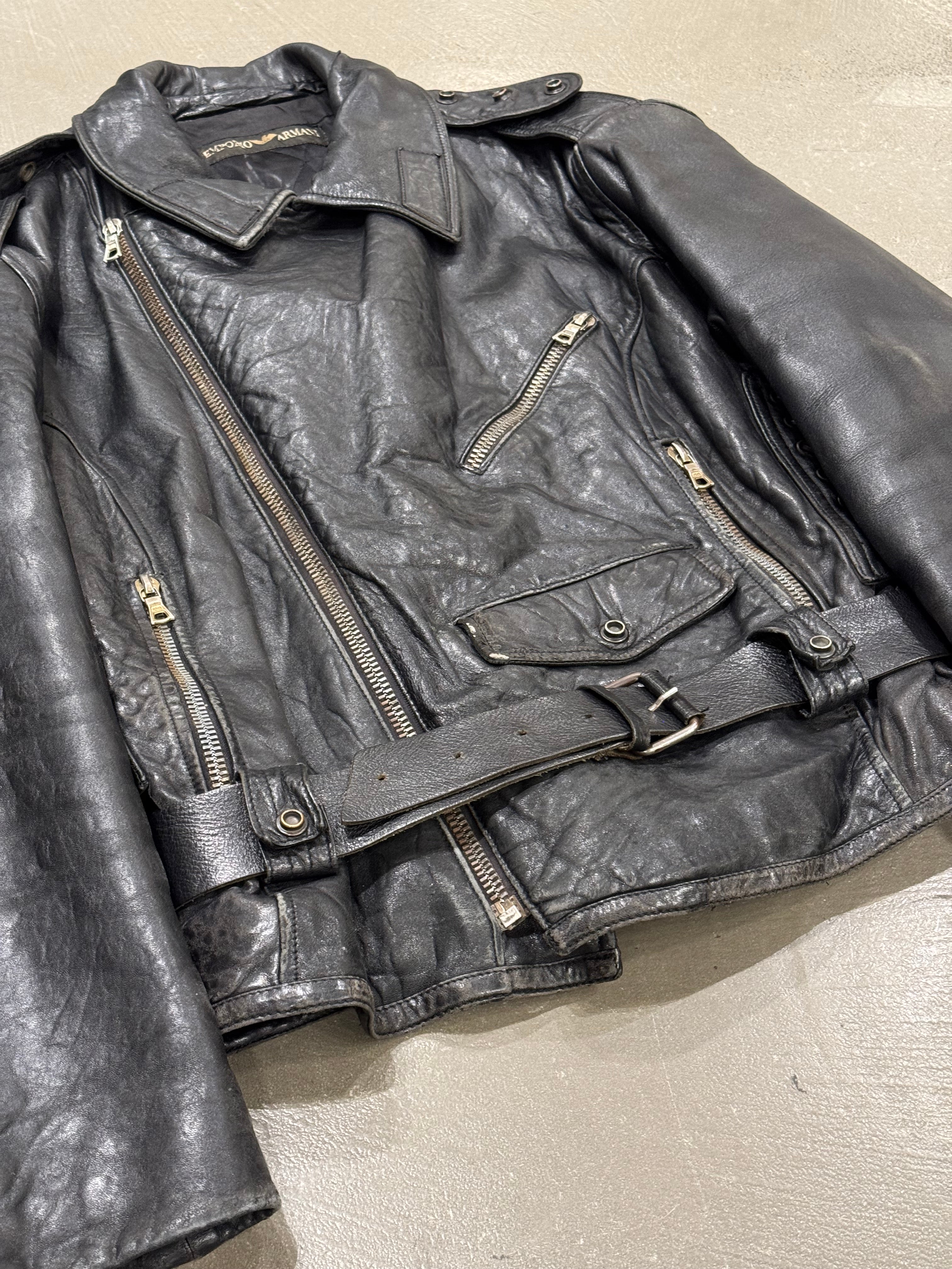 A/W1983 Emporio Armani leather flight military jacket