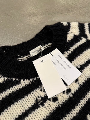 A/W2024 Dries Van Noten distressed stipe knit