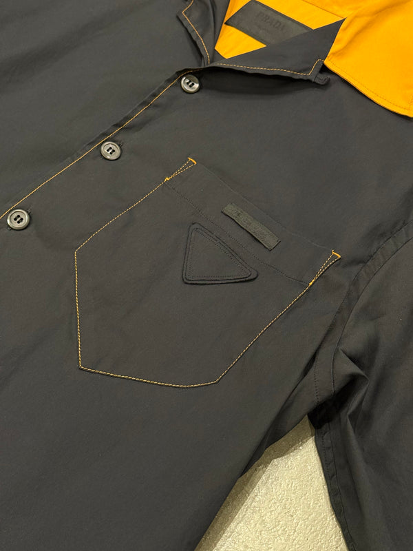 2019 Prada contrast stitch bowling shirt