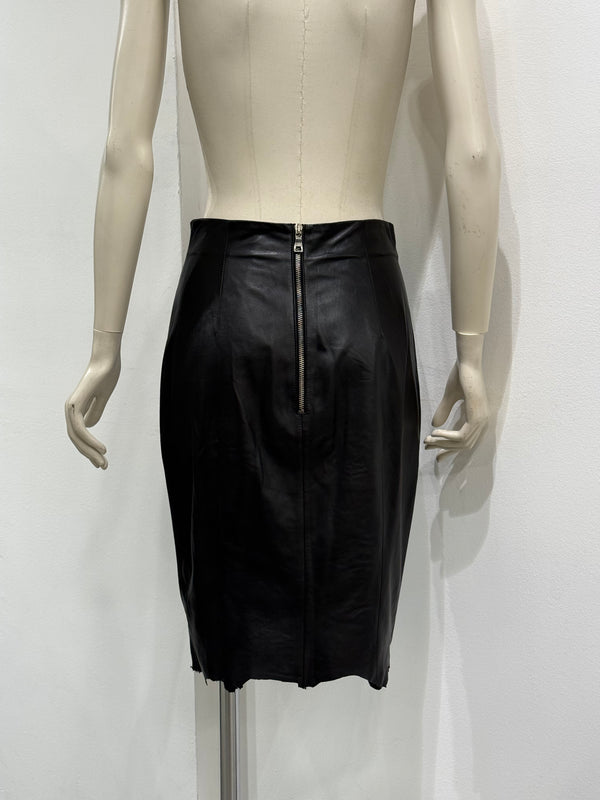 S/S2011 Balmain by Christopher Decarnin safety pin leather skirt