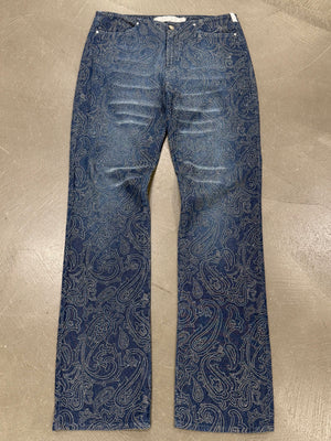 2000s Versace embellished flared denim