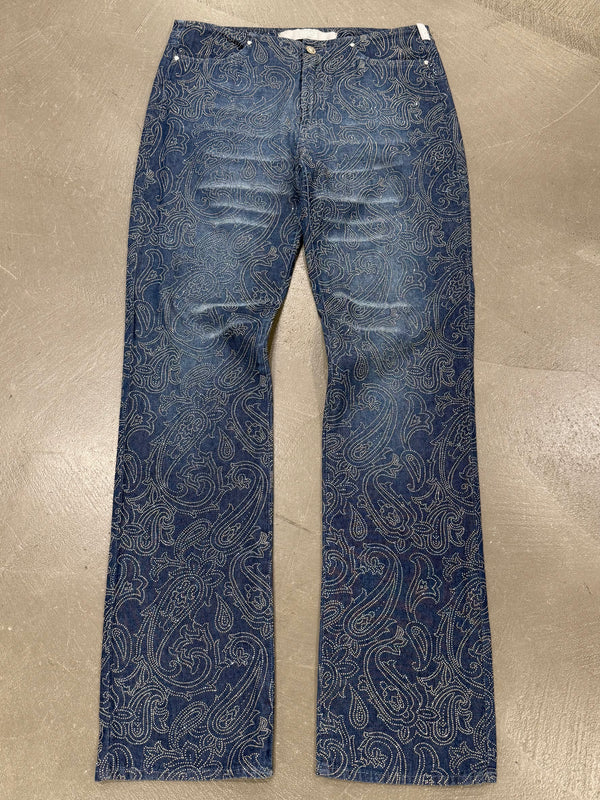 2000s Versace embellished flared denim