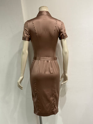 Cavalli ruffle trim belted midi dress