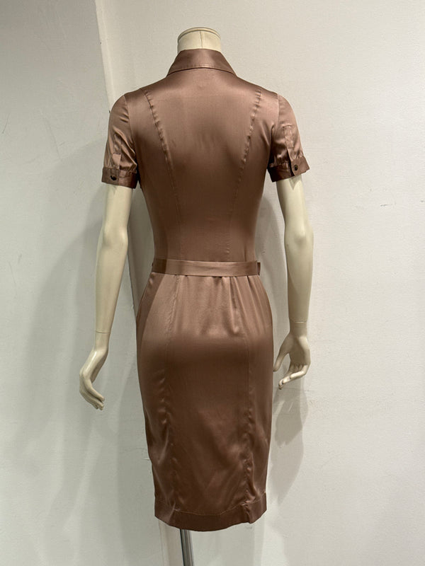 Cavalli ruffle trim belted midi dress