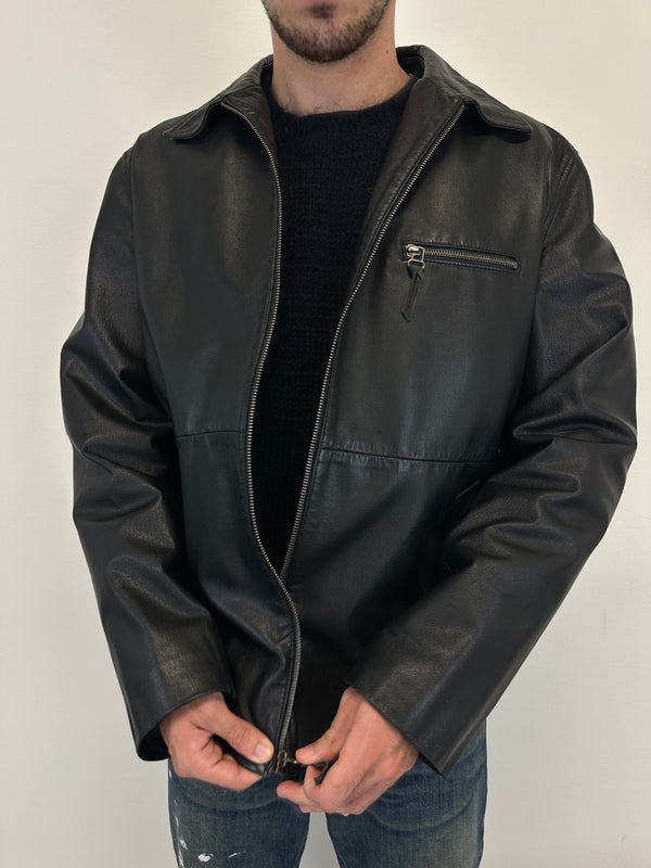 2000s Dolce & Gabbana black leather Jacket