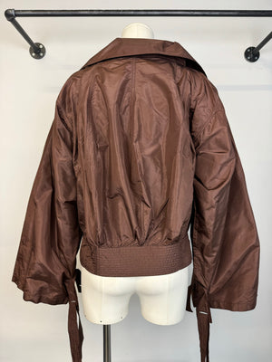 F/W 2002 Gucci by Tom Ford Brown Silk Baggy Kimono Jacket