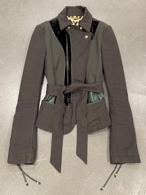 2000s Roberto Cavalli belted paneled jacket