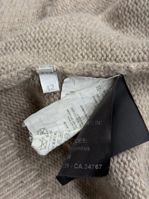 2000s Prada wool fur-trim hooded cardigan