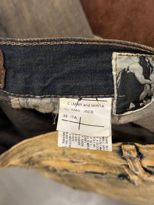 2000s Rick Owens Olmar Mirta dust bleach split denim