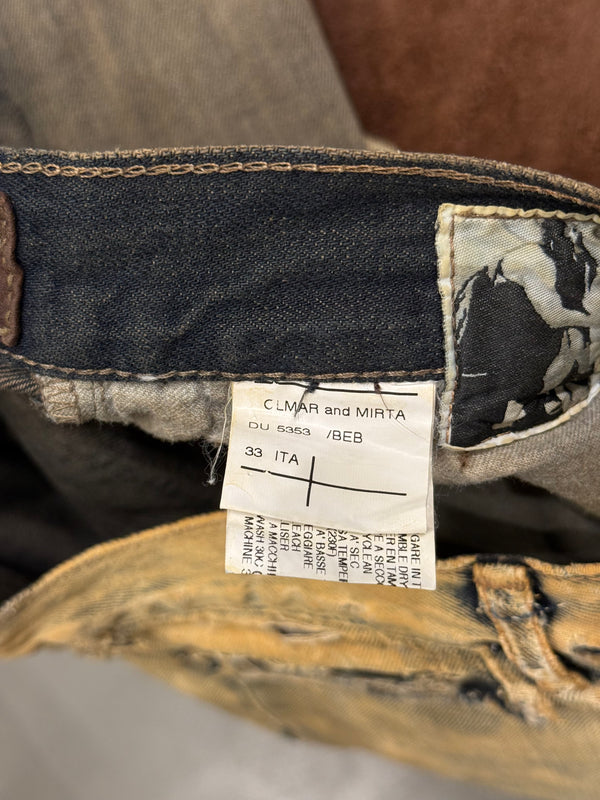 2000s Rick Owens Olmar Mirta dust bleach split denim