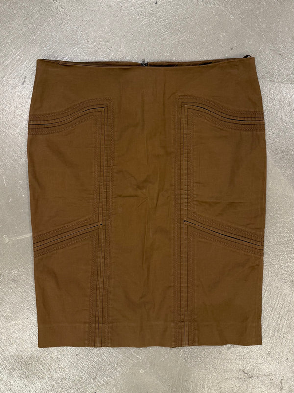 2003 Gucci by Tom Ford paneled midi skirt