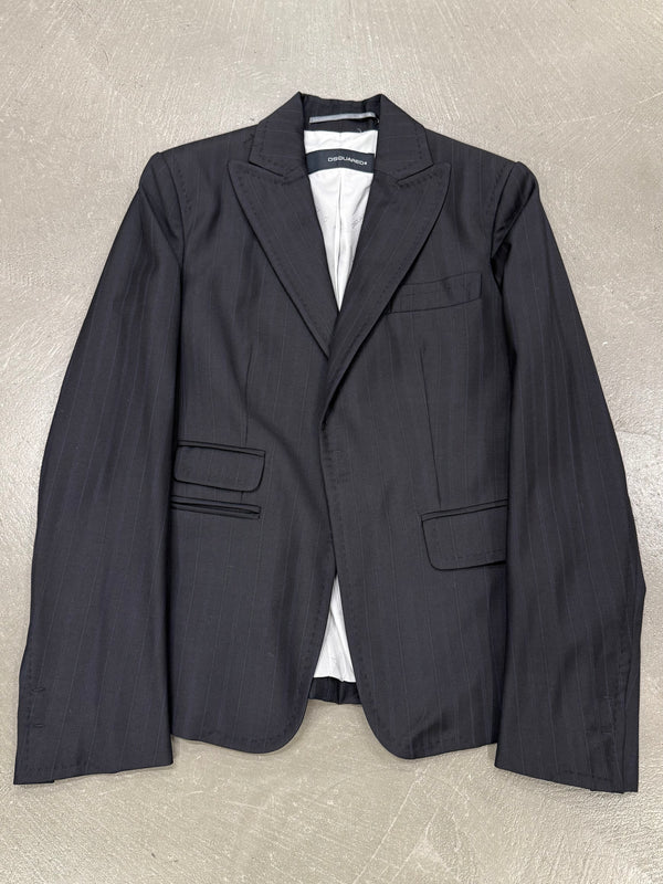 2000s Dsquared2 black pinstripe suit set