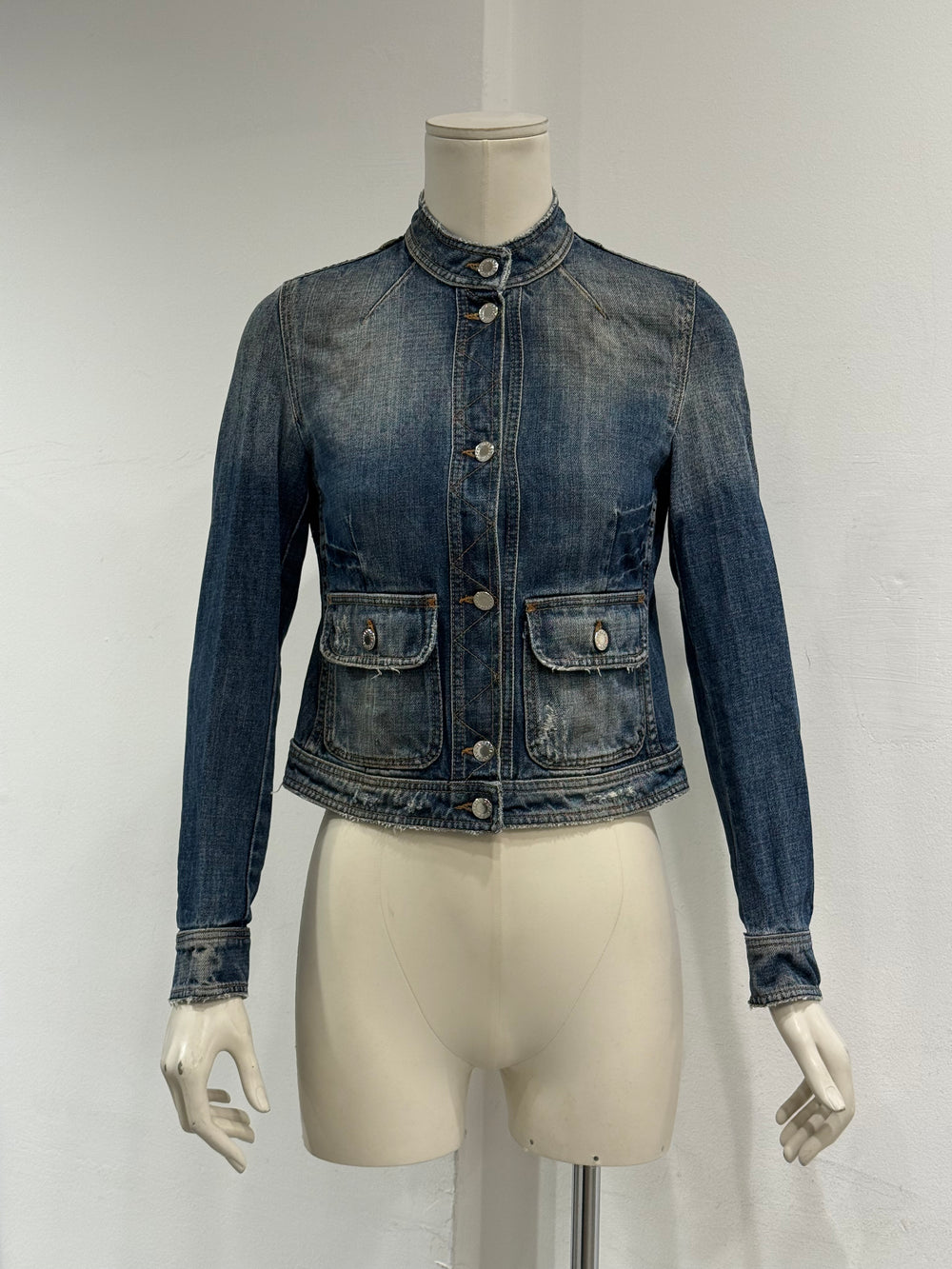 2000s Dolce & Gabbana distressed denim utility jacket
