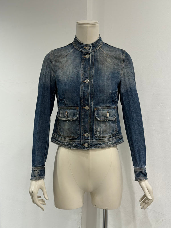 2000s Dolce & Gabbana distressed denim utility jacket