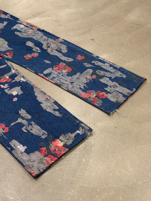 S/S2001 Gucci by Tom Ford floral hand painted jeans