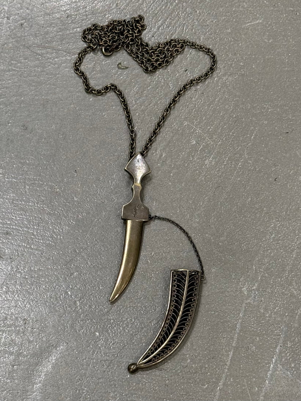 Yves Saint Laurent double dagger necklace