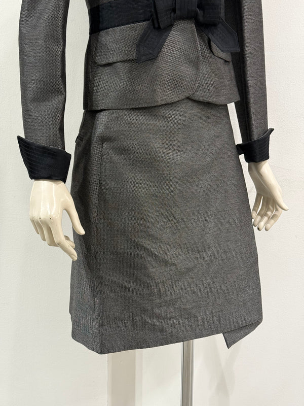 2000s Cavalli bow-detailed blazer and skirt set