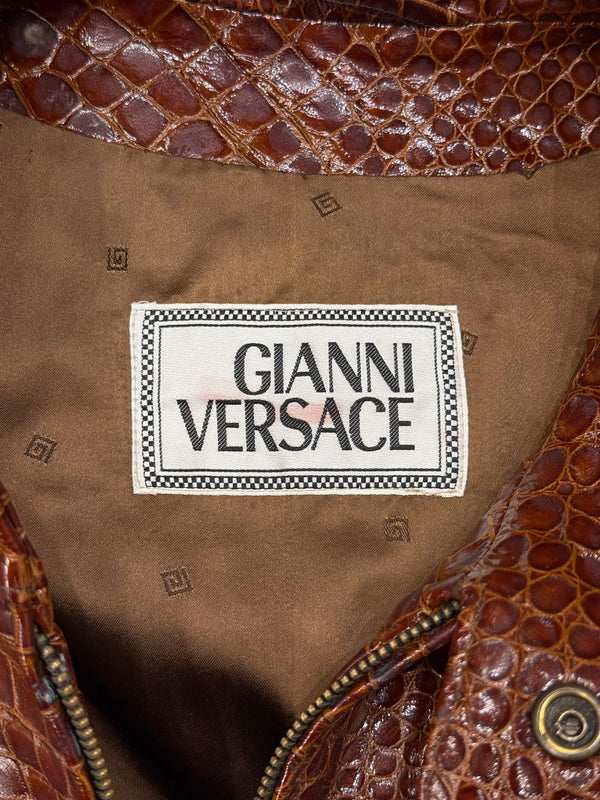1990s Gianni Versace embossed crocodile leather jacket