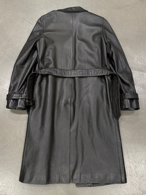 1990s Prada long leather coat