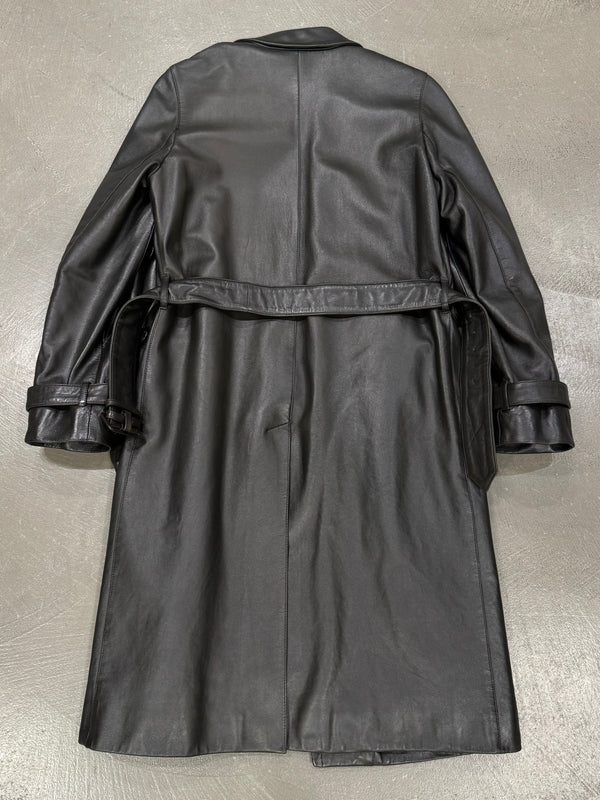 1990s Prada long leather coat