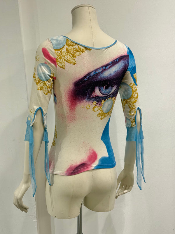 S/S2001 Roberto Cavalli Elizabeth Taylor eye top