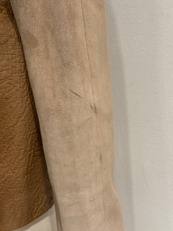 2010 Gucci By Frida Giannini ostrich leather color block jacket