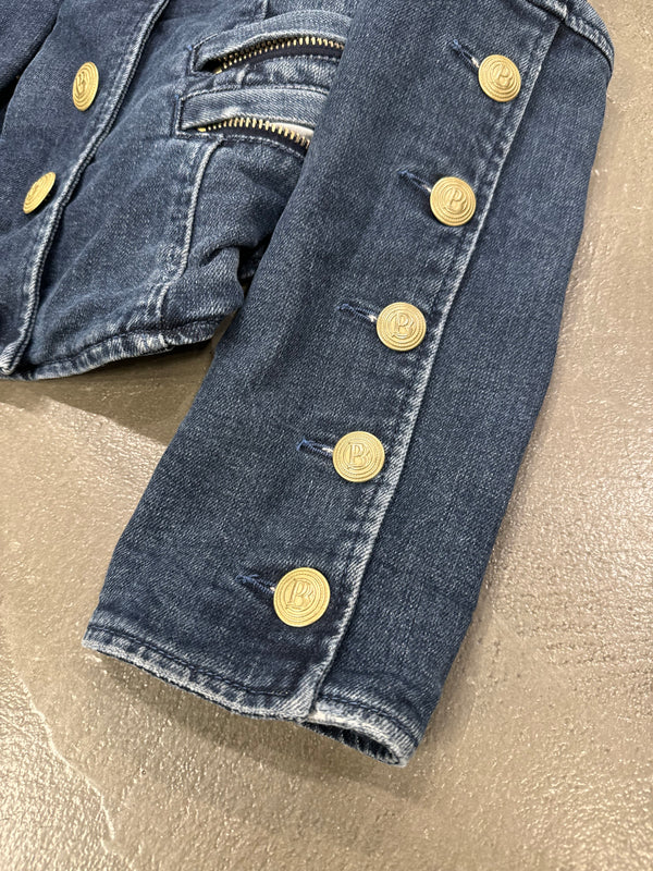 2010s Balmain military buttons denim jacket