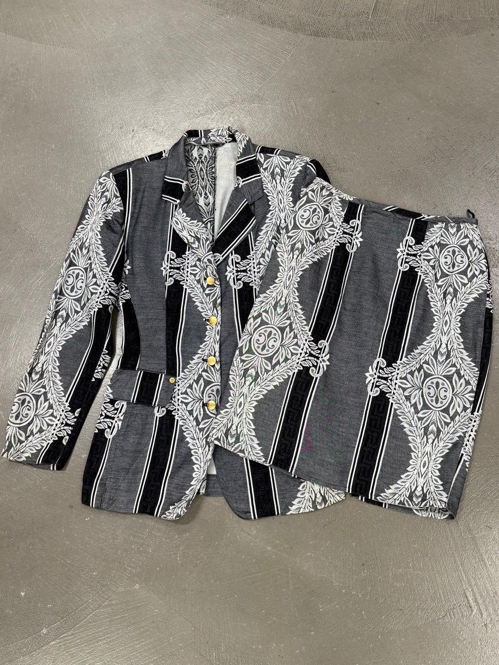 2000s Jean Paul Gaultier paisley set blazer skirt