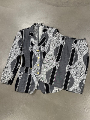 2000s Jean Paul Gaultier paisley set blazer skirt