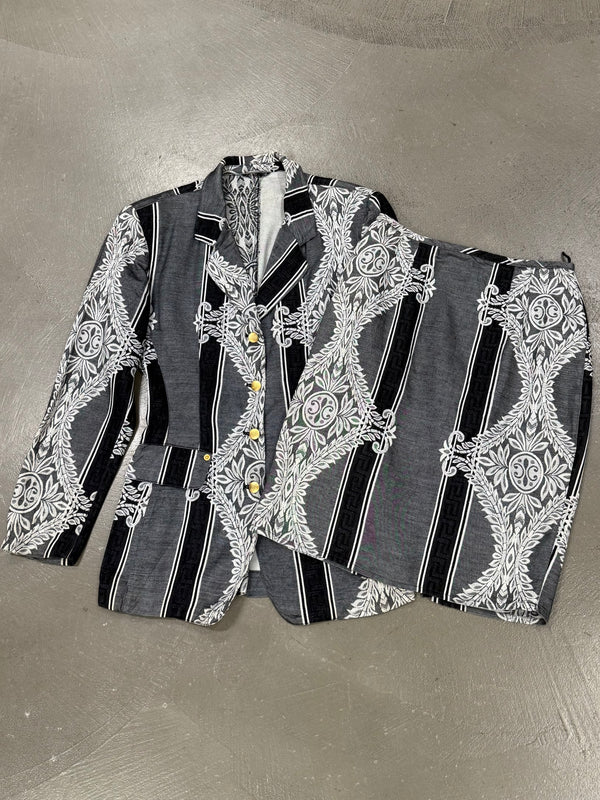 2000s Jean Paul Gaultier paisley set blazer skirt