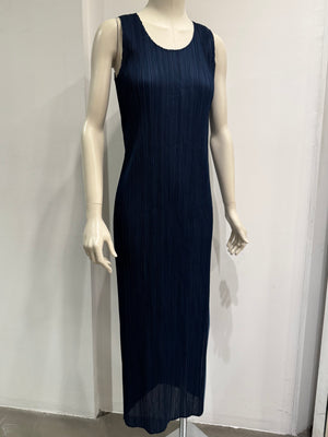 2000s Issey Miyake pleated stripe dress