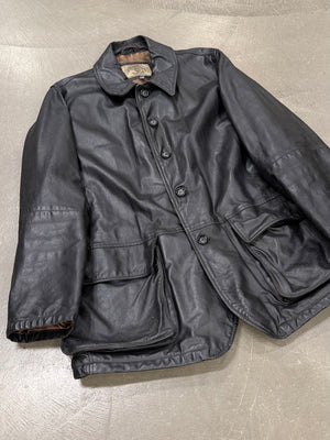2000s Armani leather coat