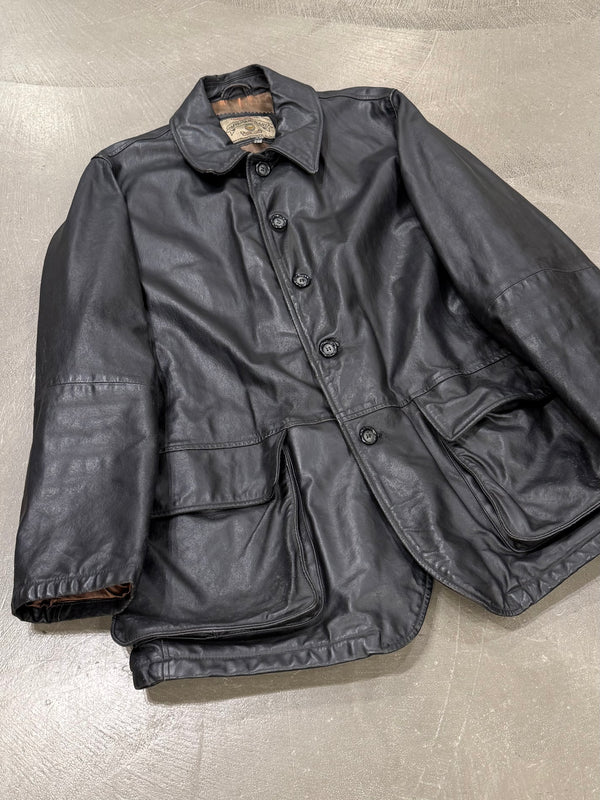 2000s Armani leather coat