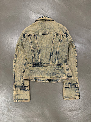 2000s Roberto Cavalli dyed faded denim jacket