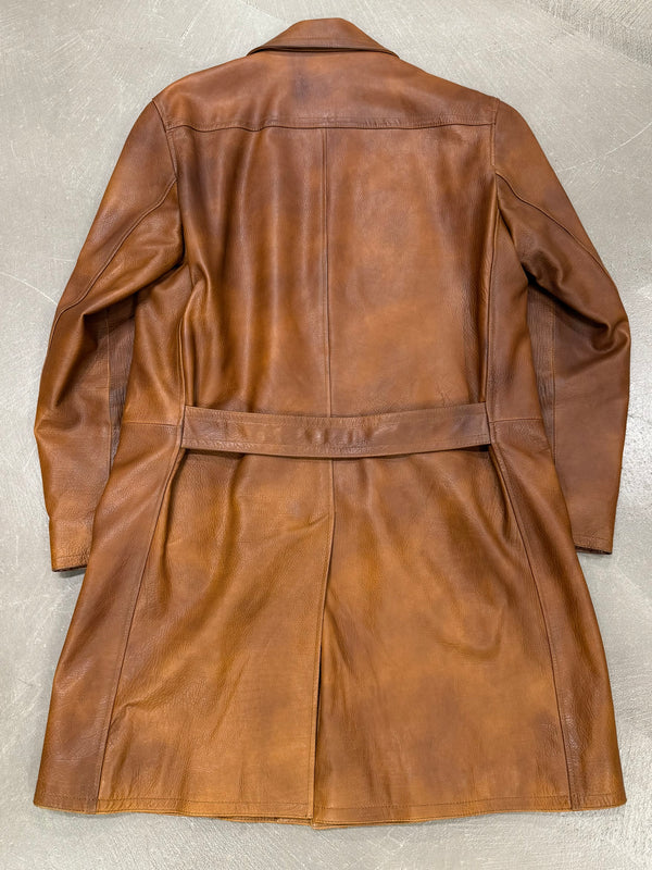 F/W2002 Prada runway distressed leather trench coat