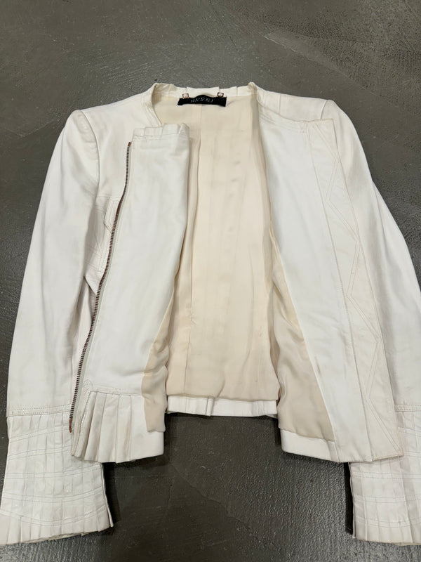 S/S 2004 Gucci by Tom Ford paneled leather jacket