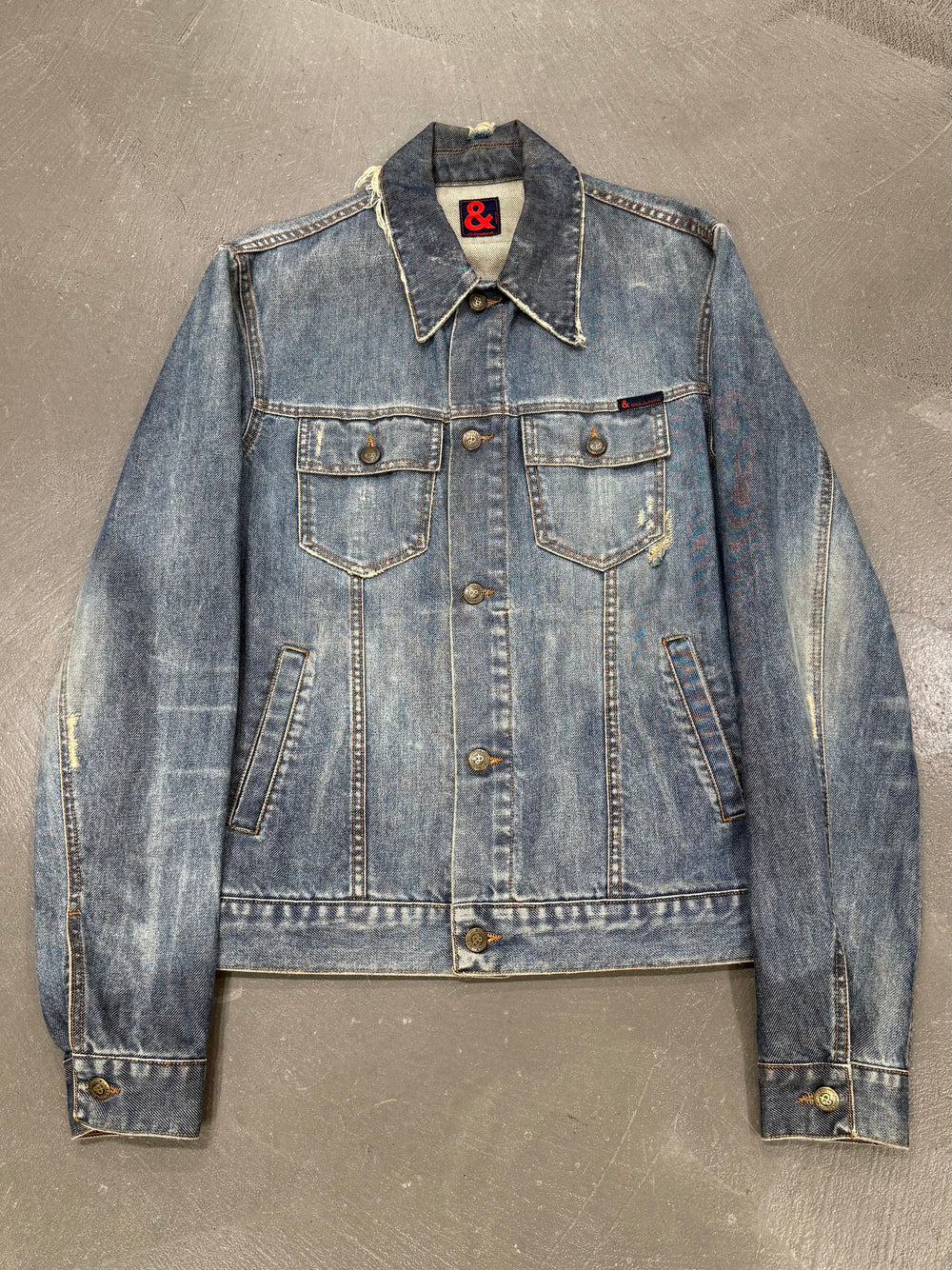 2000s Dolce & Gabbana faded distressed denim jacket