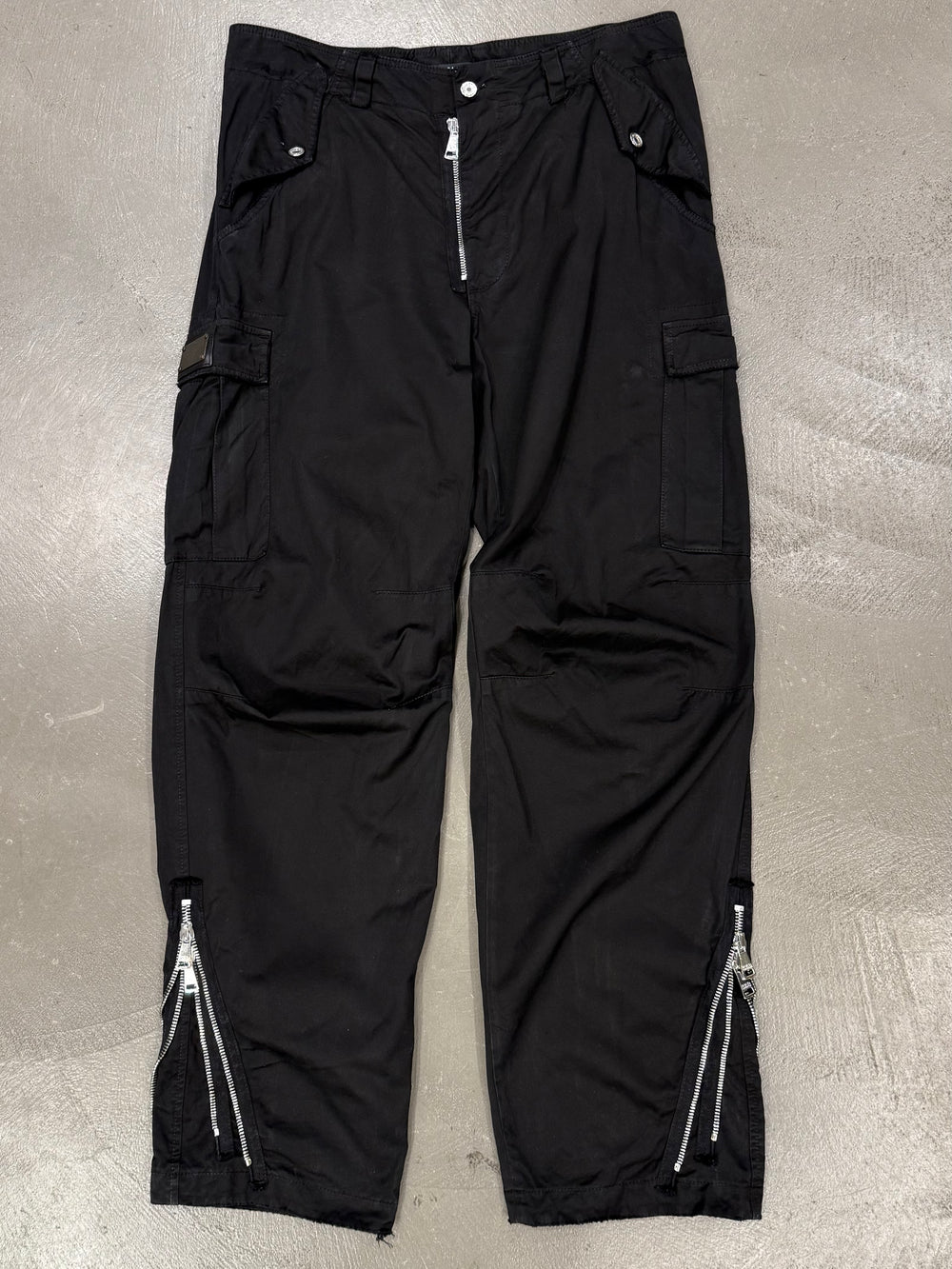 2000s Dolce & Gabbana double ankle zipper cargo pants