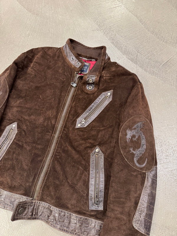 1990s Armani Dragon Hide leather skin jacket