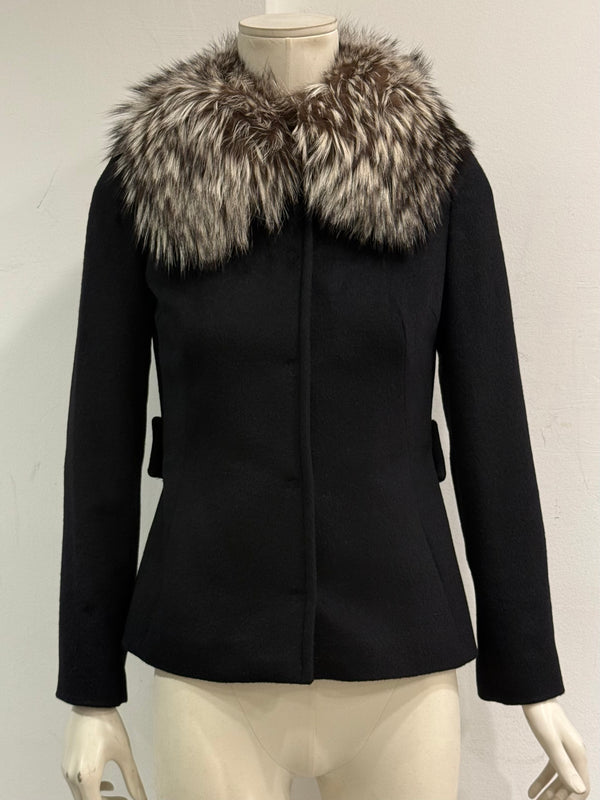 1998 Dolce & Gabbana fur collar Angora wool jacket