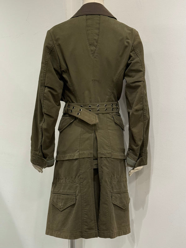 A/W2006 Junya Watanabe deconstructed military coat with belted waist