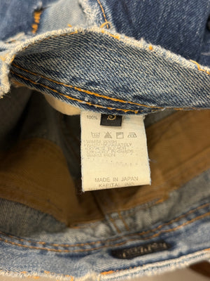 2010s Kapital distressed patchwork denim shorts