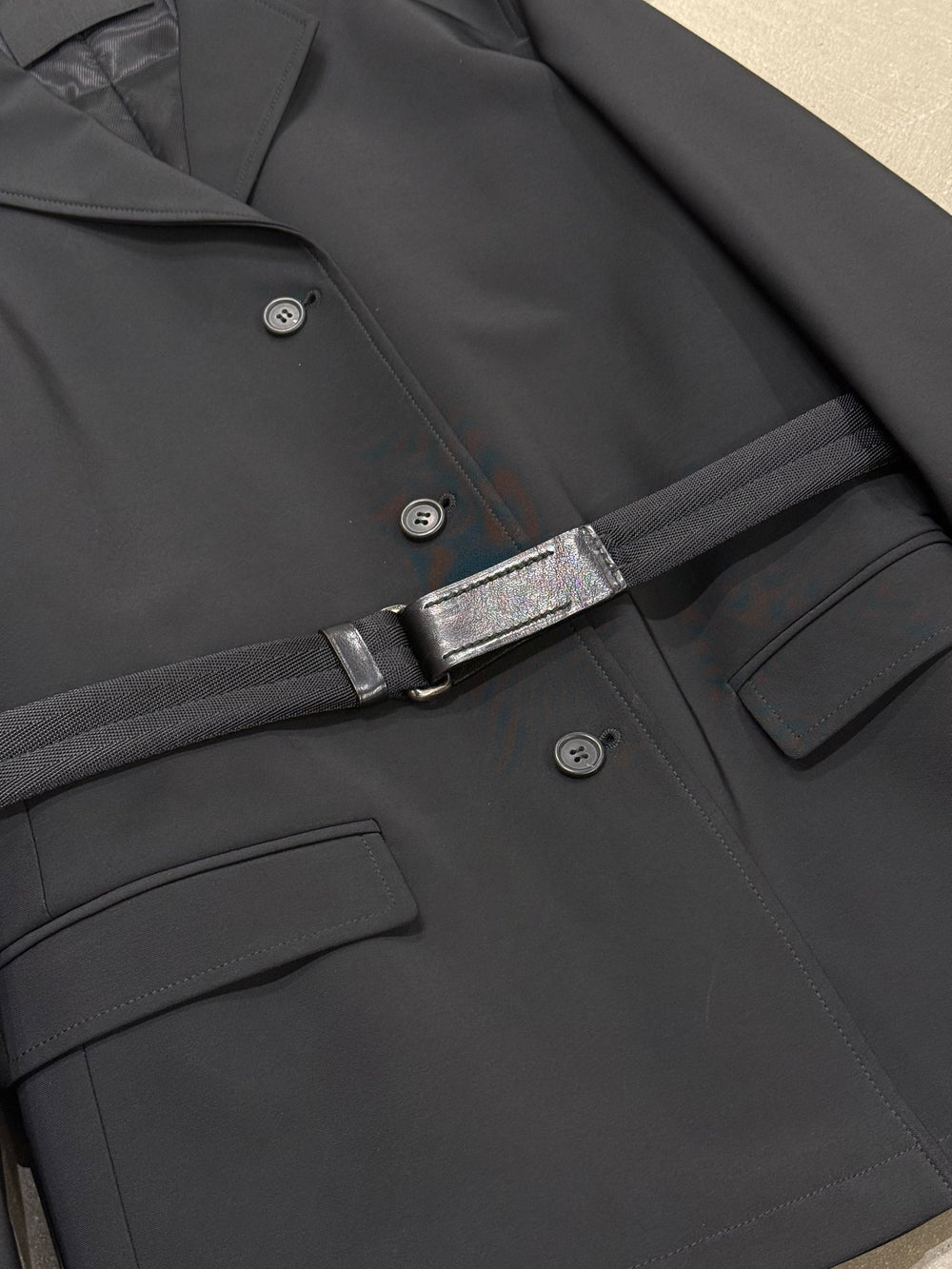 2000s Prada belted tailored jacket