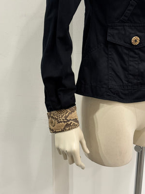 2000s Dolce & Gabbana real Python trim shirt