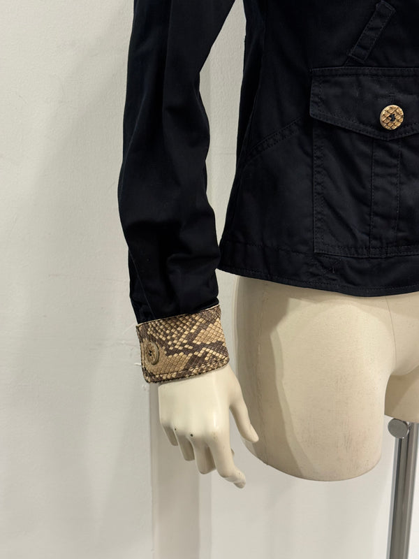 2000s Dolce & Gabbana real Python trim shirt