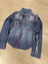 Load image into Gallery viewer, 2000s Dolce &amp; Gabbana safety pin painted denim shirt
