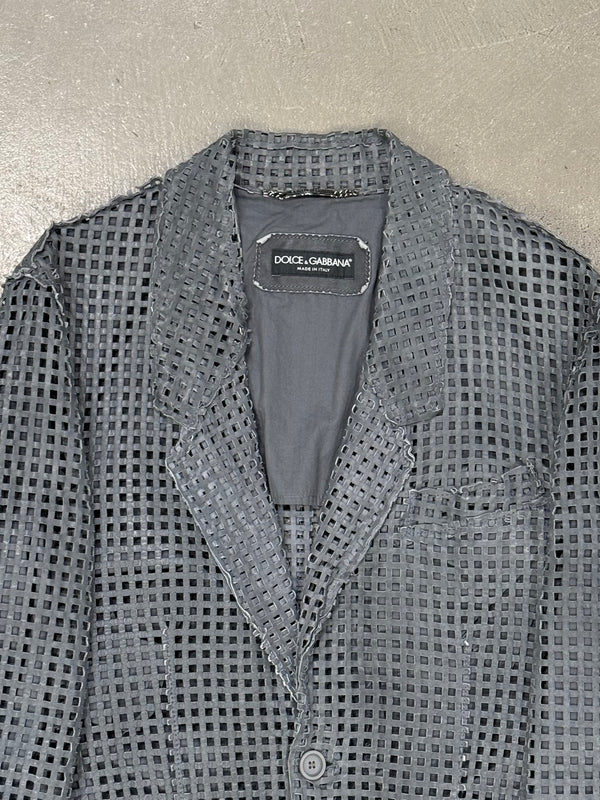 S/S2012 Dolce & Gabbana runway laser cut leather blazer