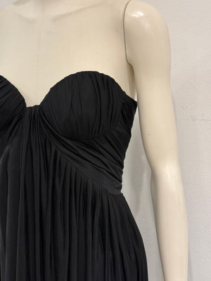 S/S2005 Alexander McQueen strapless draped chiffon mini dress